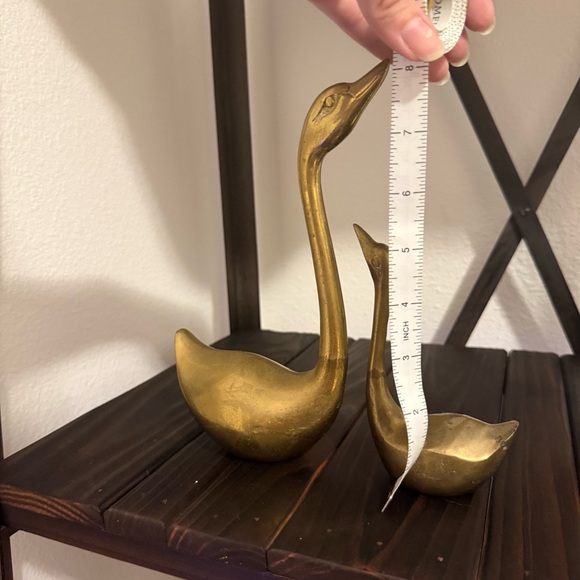 Brass Swans Figurine Set - Picture 4 of 14